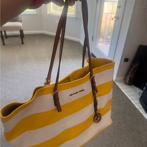 Michael Kors Bold Yellow and White Tote